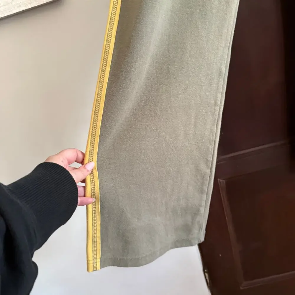 EDWIN | Olive Green and Yellow Side stripe straight leg sweatpants | XL - Picture 4 of 6